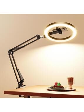 Ring Light Stand Phone Holder 10" Desk Ring Light Phone Flexible Overhead Phone